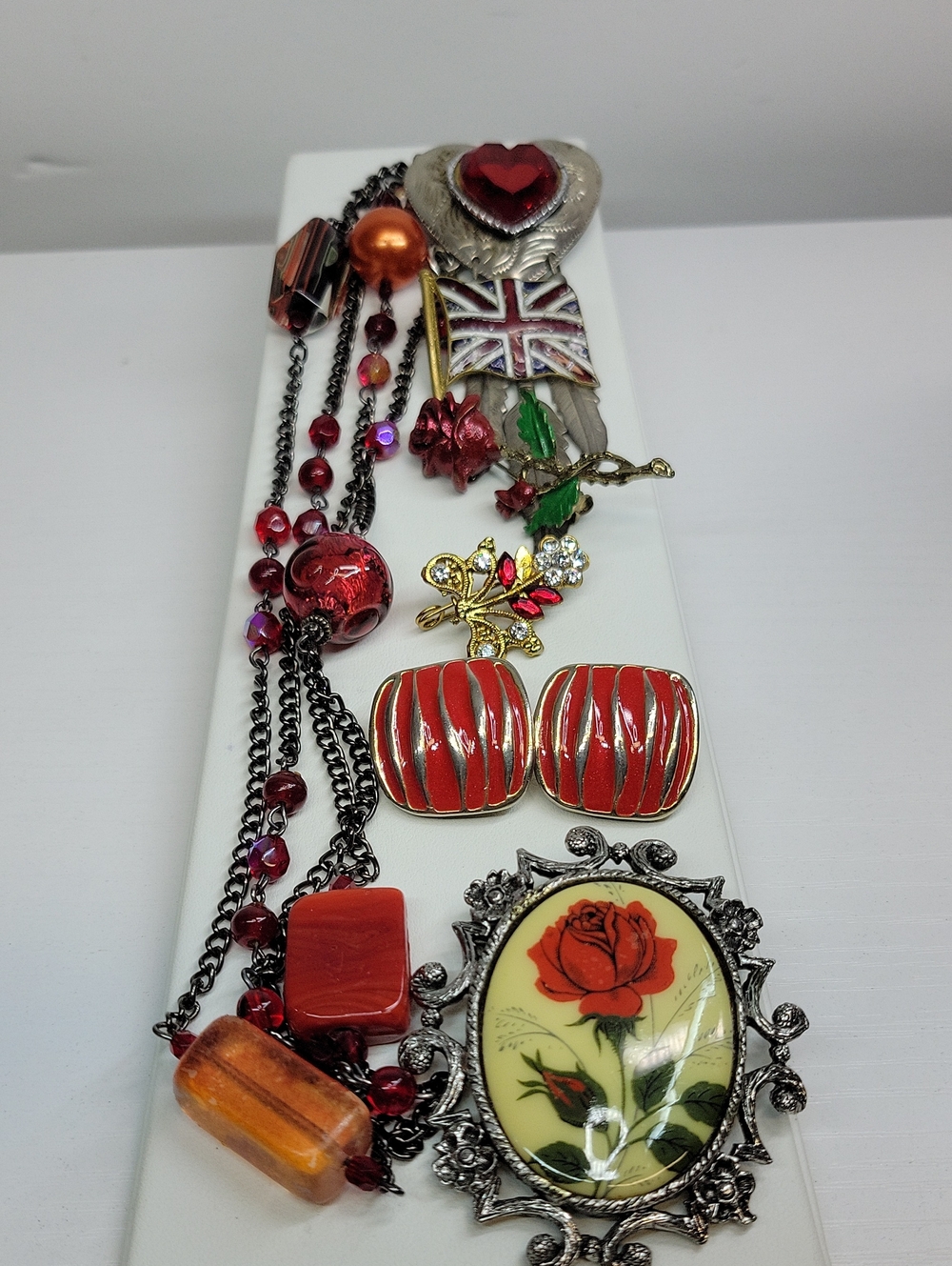 Vintage Red Tone Jewelry Bundle